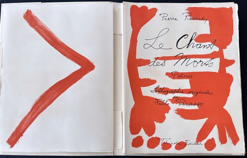 PICASSO. REVERDY, Pierre. Le chant des morts. Poems. Original lithographs